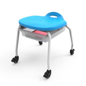 Stackable Classroom Stool with Wheels and Storage
