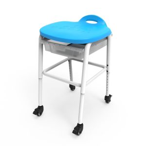 Adjustable-Height Stackable Classroom Stool with Wheels and Storage 