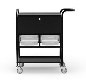 File Cart with Locking Cabinet and Storage Bins