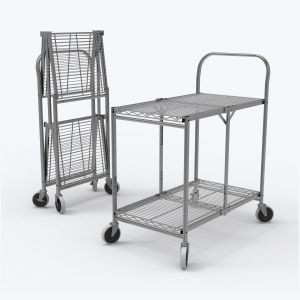 Two-Shelf Collapsible Wire Utility Cart